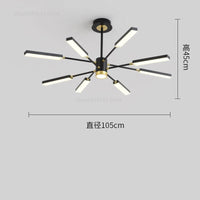 lustre d'art nordique moderne en fer avec éclairage led