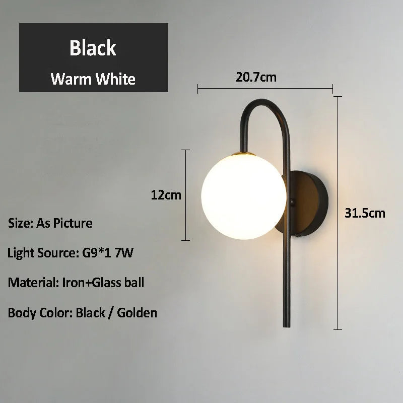 applique led boule de verre de luxe pour hôtel bar - vue 4 sur 8