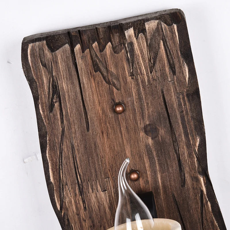 applique murale industrielle en bois pour café et restaurant - vue 6 sur 8