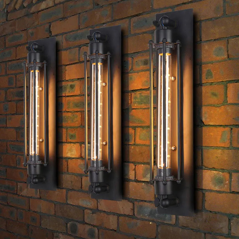 applique murale rétro américaine led pour balcon restaurant café - vue 5 sur 7