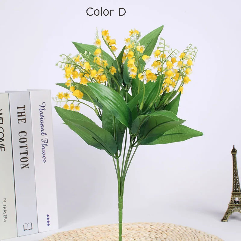 fleurs artificielles muguet bouquet de mariage décoration fête en plastique - vue 5 sur 5