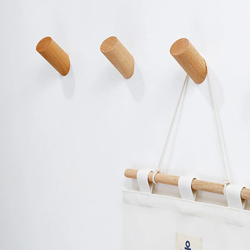 cintre mural en bois avec crochet décoratif pour rangement - vue 4 sur 7
