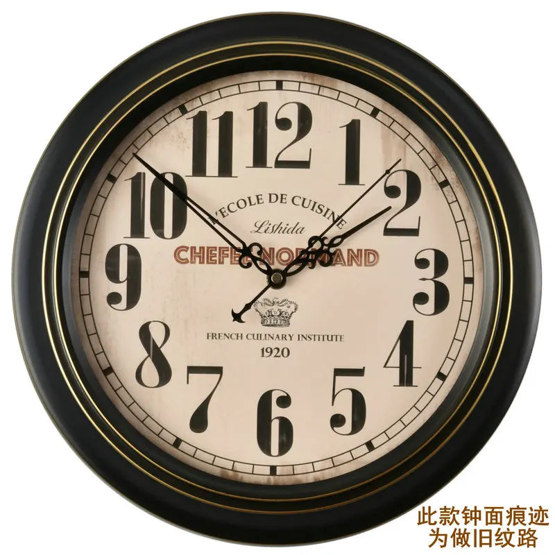 horloge murale silencieuse rétro style shabby chic décoration intérieure - vue 13 sur 24