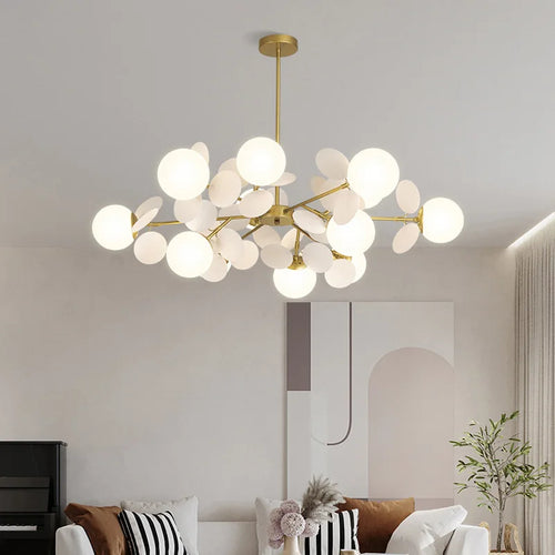 Children's chandelier with multicoloured flowers decorative pendant light - vue 6 sur 18