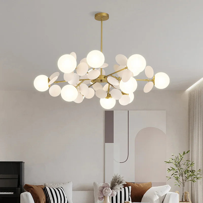 Children's chandelier with multicoloured flowers decorative pendant light - vue 5 sur 18