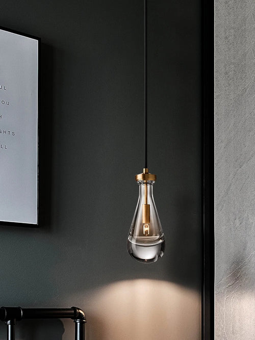 lustre moderne simple en verre de cuivre de luxe à tête unique