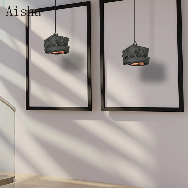 Kraft paper pendant light for creative and minimalist Nordic decor - vue 6 sur 10