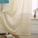 Rideau tulle carreaux style europeen pour salon chambre
