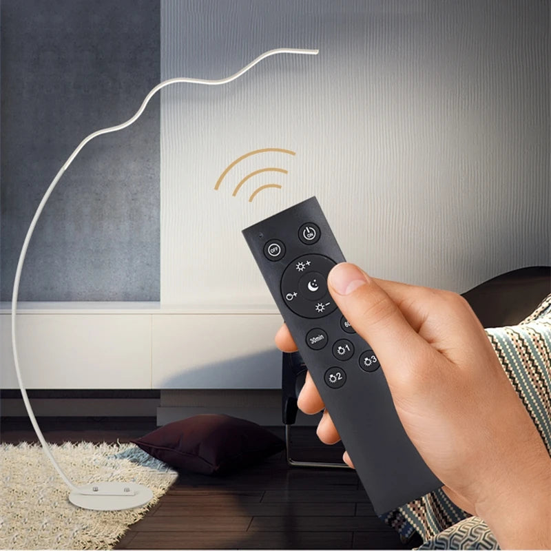Lampadaire ondulé LED à télécommande - vue 3 sur 8