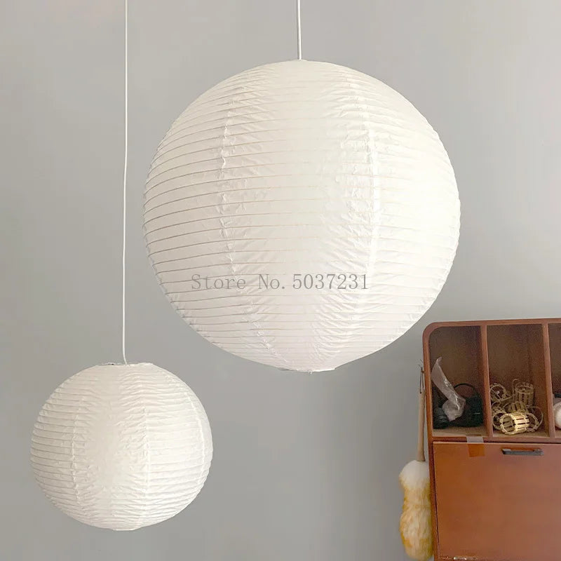 lustre nordique danois en papier de coton lampe suspendue japonaise - vue 4 sur 6