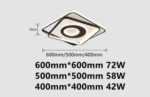plafonnier led carré moderne à intensité variable pour intérieur maison