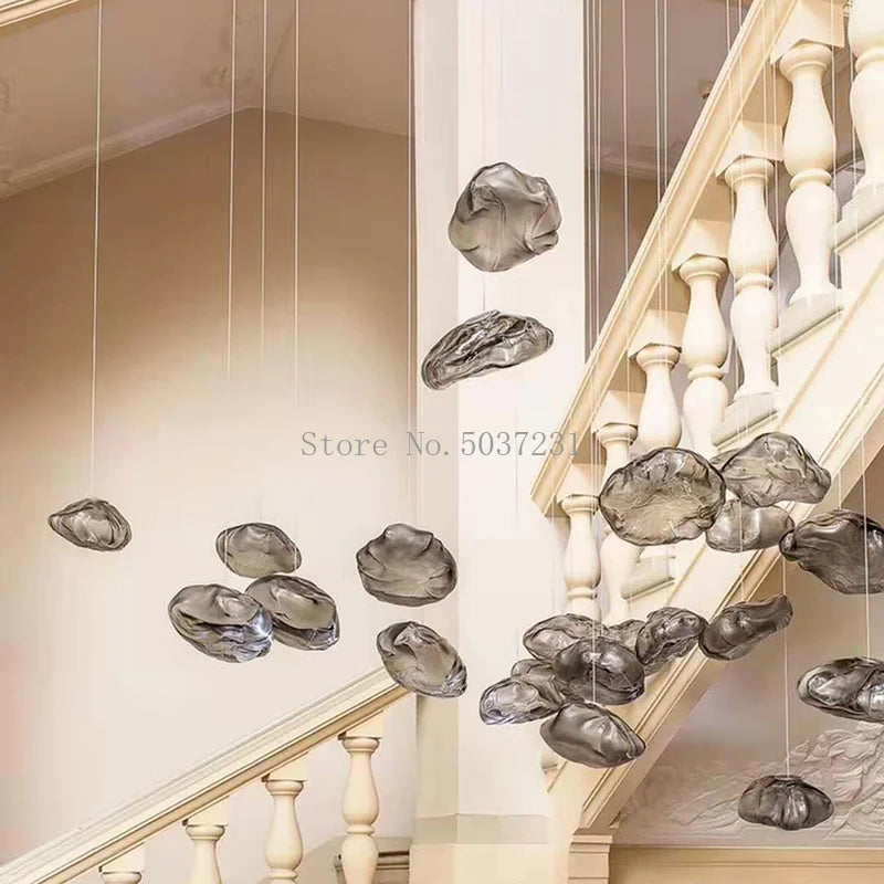 lustre en verre de luxe led post-moderne nordique créatif - vue 3 sur 12