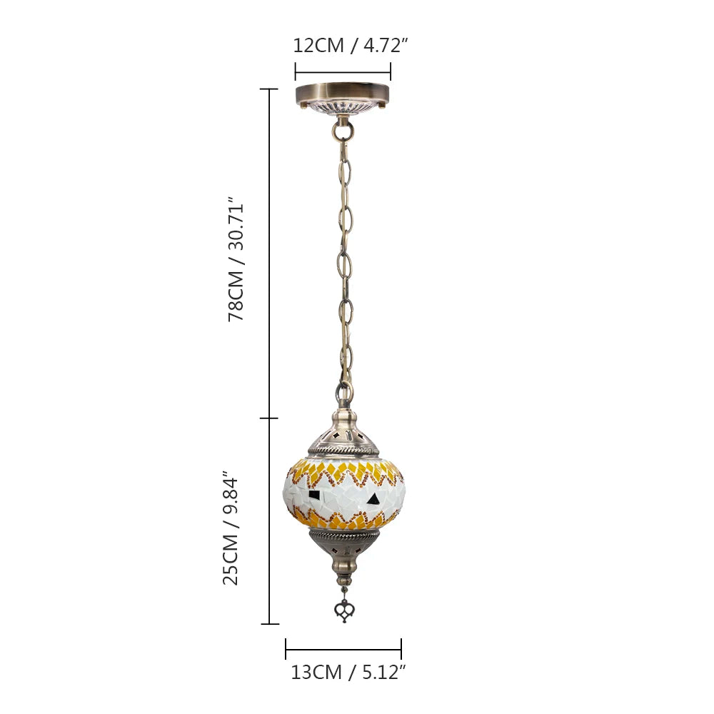 suspension turque en verre mosaïque artisanale décoration méditerranéenne - vue 18 sur 27