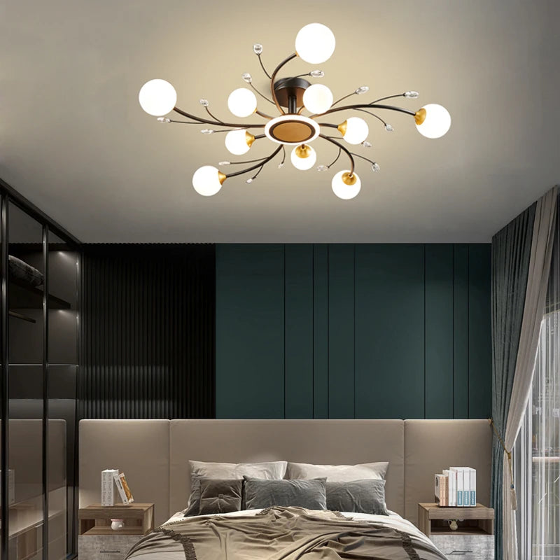 lustre moderne en cristal pour une ambiance luxueuse et minimaliste - vue 6 sur 8
