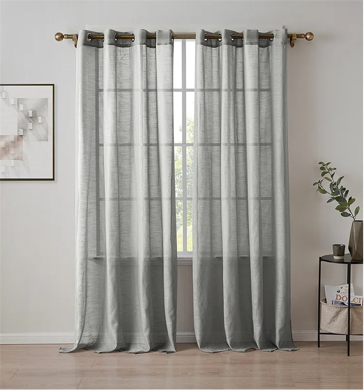 Voilage tulle translucide moderne sur mesure salon chambre - vue 2 sur 10