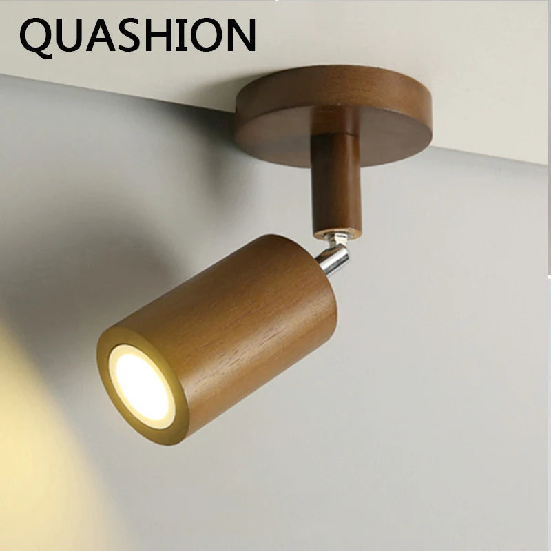 Applique murale LED nordique en bois massif - vue 5 sur 9