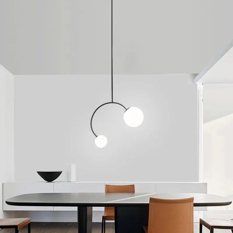 lustre c forme décoration éclairage led - vue 3 sur 7