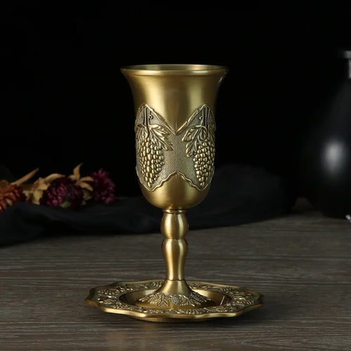 Verre a vin retro europeen en alliage bronze