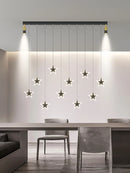 lustre de luxe moderne nordique étoile design led créatif