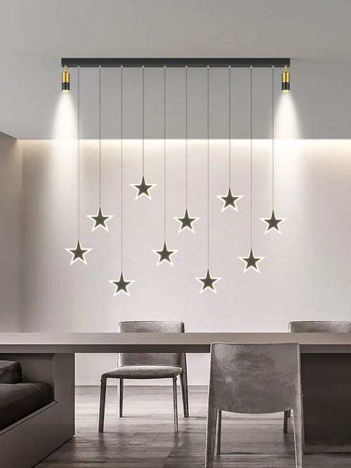 lustre de luxe moderne nordique étoile design led créatif