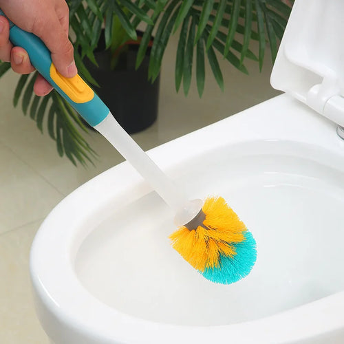 brosse de toilette à long manche avec détergent et accessoire mural - vue 2 sur 9