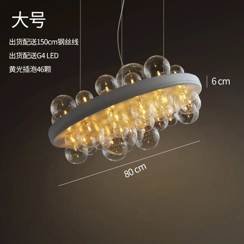lustre en verre transparent design moderne pour décoration intérieure - vue 8 sur 8