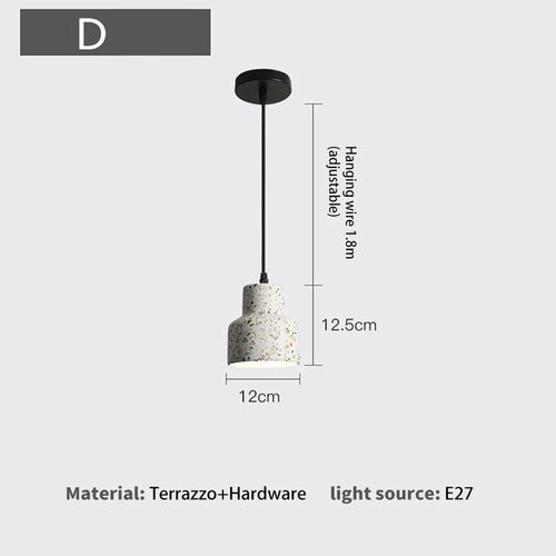 Luminaires suspendus en ciment blanc nordique E27 Bar salon cuisine lampe suspendue moderne lumière Suspension Luminaire éclairage - vue 12 sur 11