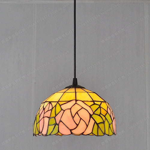 lustre en vitrail style tiffany pour éclairage décoratif antique
