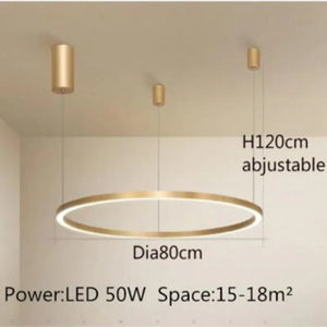plafonnier led moderne avec anneau doré brossé
