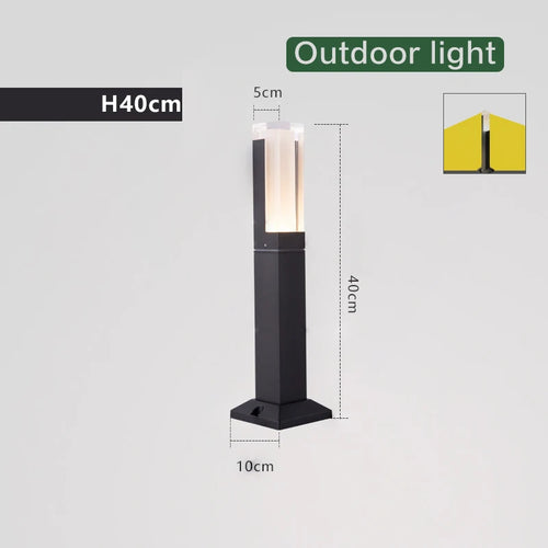 Lampe de pelouse éclairage extérieur lumière moderne en aluminium étanche à l'eau jardin extérieur lampe de pelouse maison cour décor paysage lumières - vue 9 sur 10