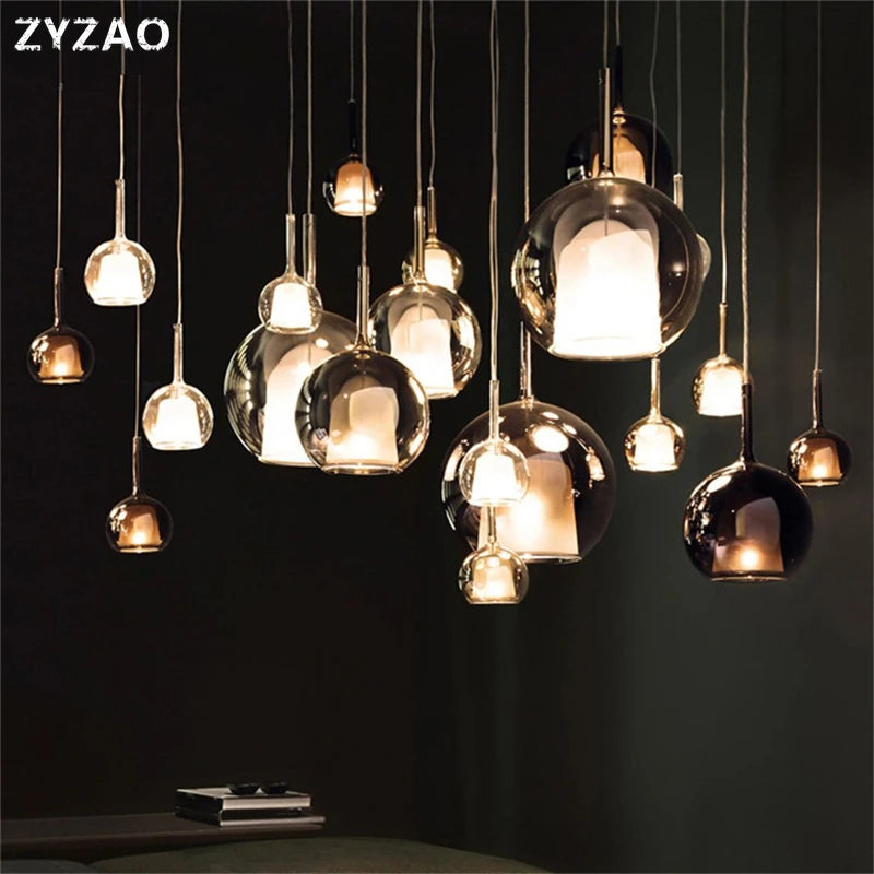 suspension moderne en verre design nordique pour intérieur élégante - vue 5 sur 9