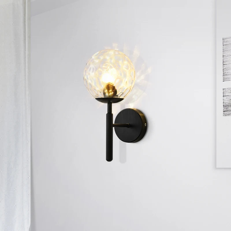 applique murale nordique simple en verre motif d'eau forgé luxueuse - vue 4 sur 10