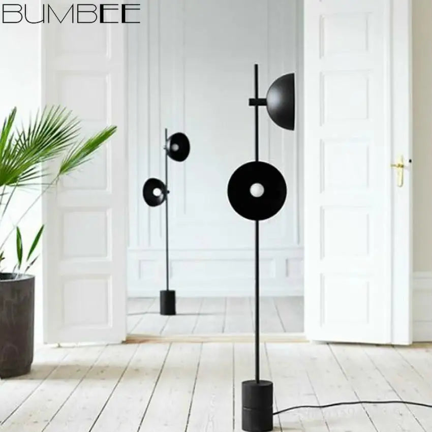 lampadaire led au sol en bois style loft européen - vue 5 sur 7