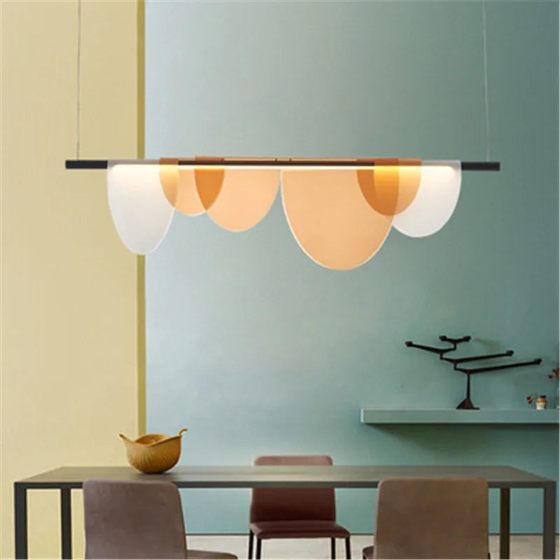 lustre moderne en acrylique pour restaurant bar café lumineux et créatif - vue 4 sur 10