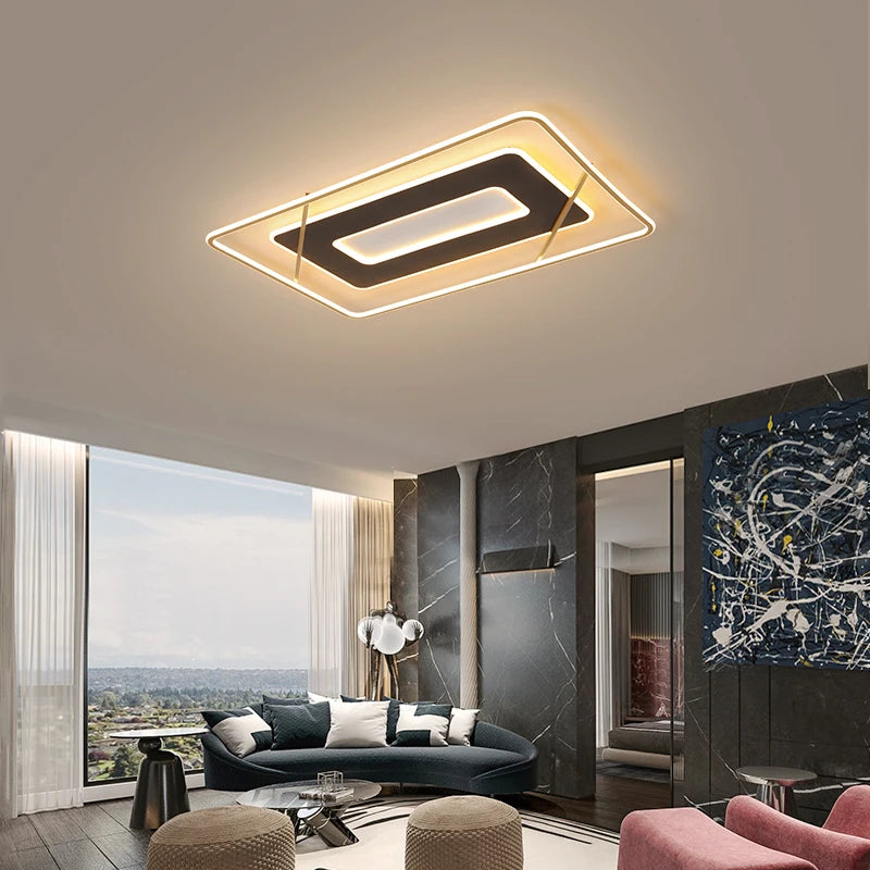 plafonnier led design moderne ultra fin pour intérieur décoratif - vue 3 sur 11