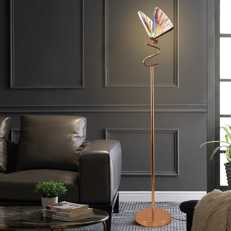 lampe à poser papillon design moderne veilleuse créative luminaire luxe - vue 5 sur 12
