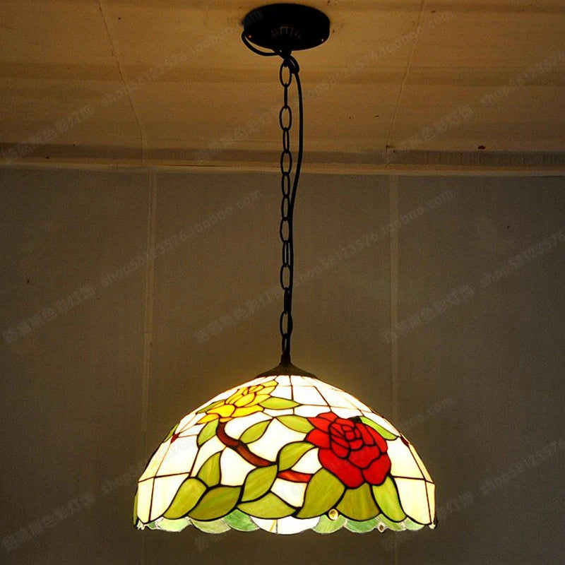 lustre en verre de pivoine style européen moderne décoratif - vue 4 sur 6