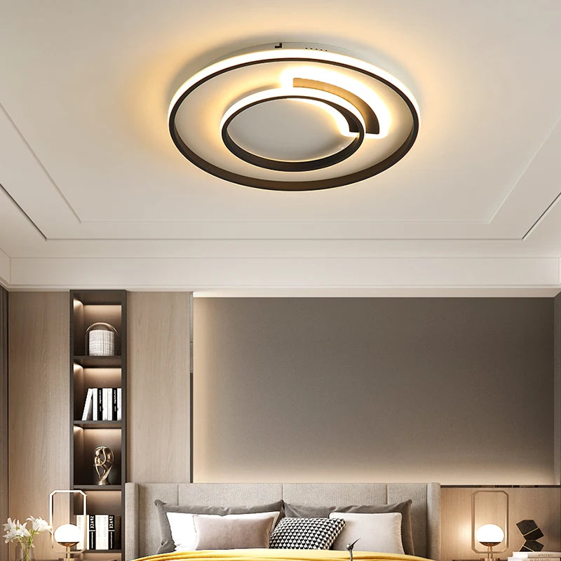 plafonnier led moderne en fer forgé acrylique décoration intérieure - vue 4 sur 9