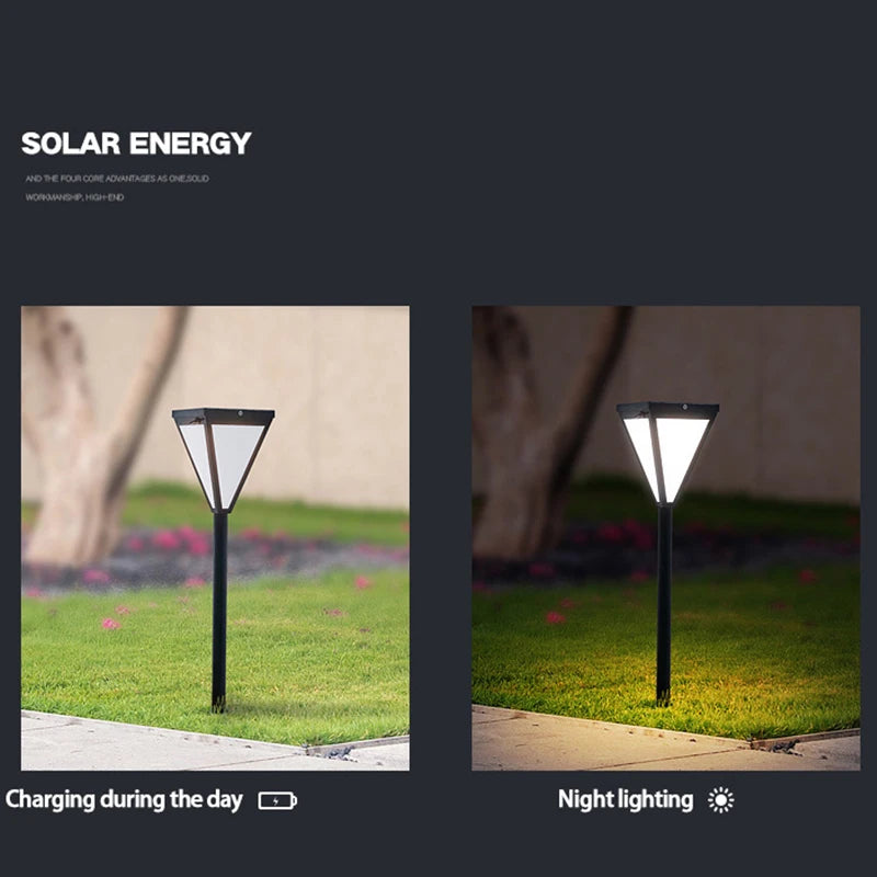 Lampe de pelouse solaire extérieure LED lampe de stigmatisation rougeoyante sans électricité couloir de jardin moderne terrasse ronde lumières de pelouse imperméables - vue 6 sur 7