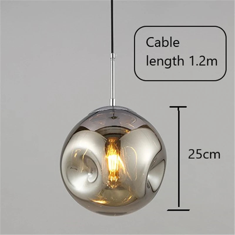 Nordic design colourful glass pendant light for interior decor - vue 9 sur 10