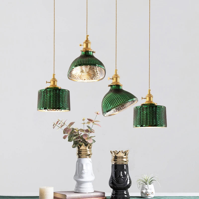lustre minimaliste japonais en verre et laiton éclairage créatif décoratif