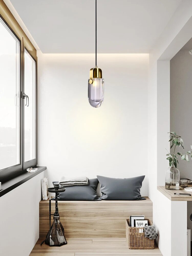 Suspension en cuivre au design moderne et minimaliste - vue 4 sur 6
