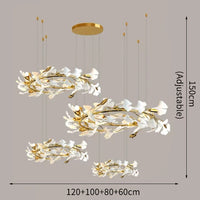 lustre moderne en céramique avec pétales de led