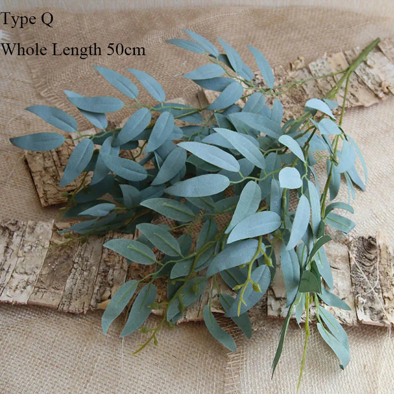 branche d'arbre d'eucalyptus feuilles rondes décoration rétro en faux feuillage - vue 7 sur 10