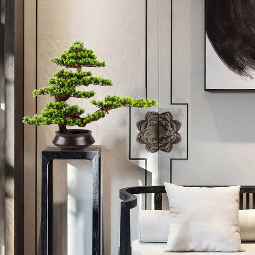 Welcome Pine Bonsai Decoration,Living Room,Desktop,Fake Tree,Artificial Plants,Potted Ornament,Home Decor Customized - vue 5 sur 8