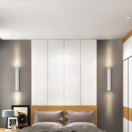 Applique murale LED lampes intérieur hôtel chevet applique murale 20/30/40 cm doré noir blanc pour chevet/salon/allée appliques pour la maison - vue 5 sur 6