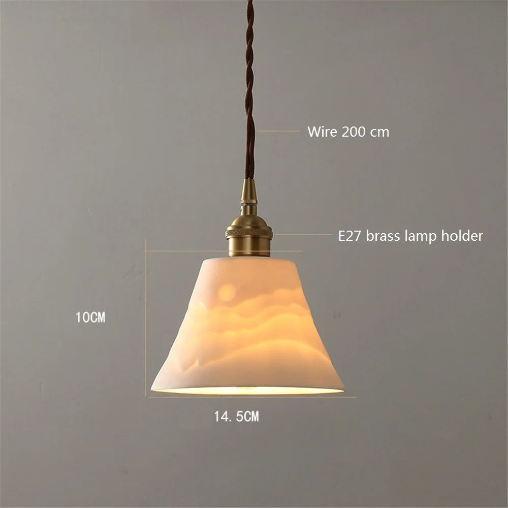 suspension loft style antique led en laiton céramique