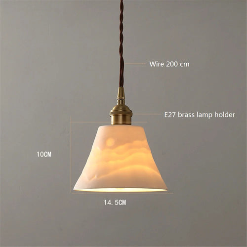 suspension loft style antique led en laiton céramique