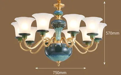 lustre en céramique et cuivre pour une ambiance moderne et simple - vue 13 sur 15