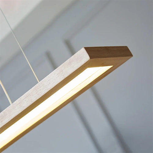 modern creative minimalist wooden LED pendant light - vue 5 sur 10